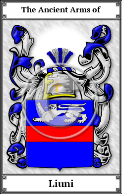 Liuni Family Crest Download (JPG)  Book Plated - 150 DPI