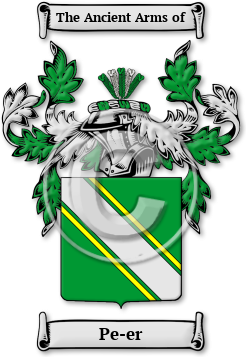 Pe-er Family Crest Download (jpg) Legacy Series - 150 DPI