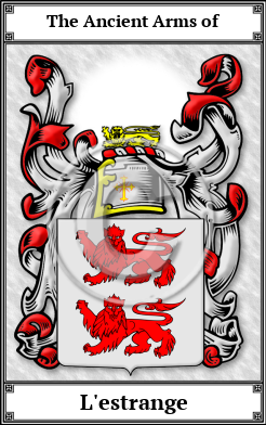 L'estrange Family Crest Download (JPG) Book Plated - 600 DPI