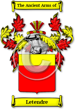 Letendre Family Crest Download (jpg) Legacy Series - 150 DPI