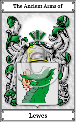 Lewes Family Crest Download (JPG) Book Plated - 600 DPI