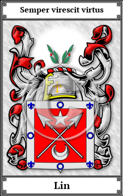 Lin Family Crest Download (JPG) Book Plated - 600 DPI