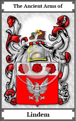 Lindem Family Crest Download (JPG) Book Plated - 600 DPI