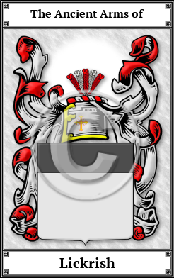 Lickrish Family Crest Download (JPG)  Book Plated - 150 DPI