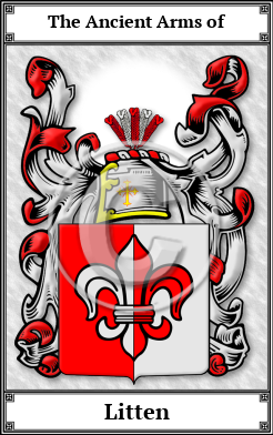 Litten Family Crest Download (JPG) Book Plated - 600 DPI