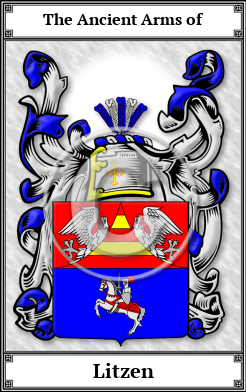 Litzen Family Crest Download (JPG) Book Plated - 600 DPI