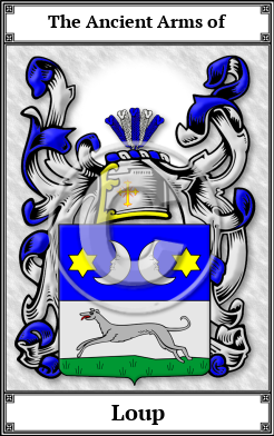 Loup Family Crest Download (JPG)  Book Plated - 150 DPI