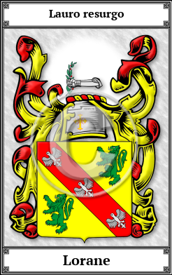 Lorane Family Crest Download (JPG)  Book Plated - 150 DPI