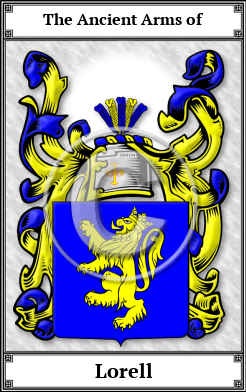 Lorell Family Crest Download (JPG)  Book Plated - 150 DPI
