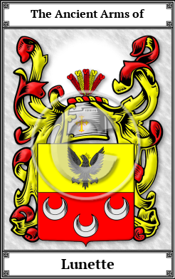 Lunette Family Crest Download (JPG)  Book Plated - 150 DPI