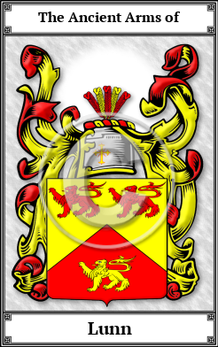 Lunn Family Crest Download (JPG)  Book Plated - 150 DPI