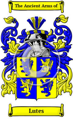 Lutes Family Crest/Coat of Arms