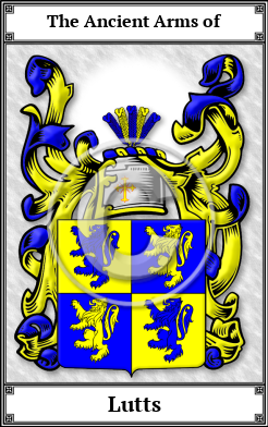 Lutts Family Crest Download (JPG)  Book Plated - 150 DPI