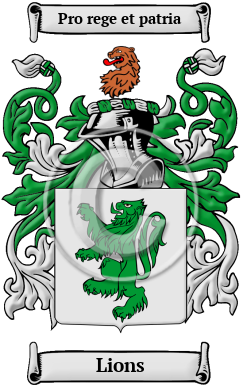 Lions Name Meaning, Family History, Family Crest & Coats of Arms