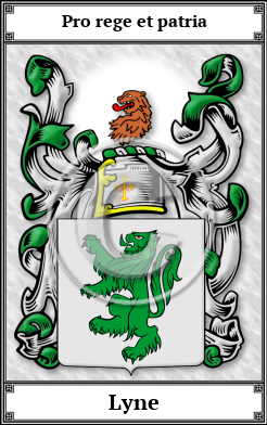 Lyne Family Crest Download (JPG)  Book Plated - 150 DPI