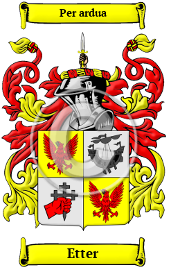 Etter Family Crest/Coat of Arms