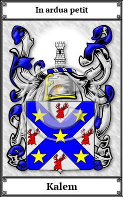 Kalem Family Crest Download (JPG)  Book Plated - 150 DPI