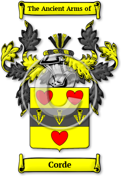 Corde Family Crest Download (jpg) Legacy Series - 150 DPI