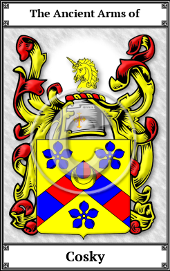 Cosky Family Crest Download (JPG)  Book Plated - 150 DPI