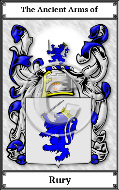 Rury Family Crest Download (JPG)  Book Plated - 150 DPI