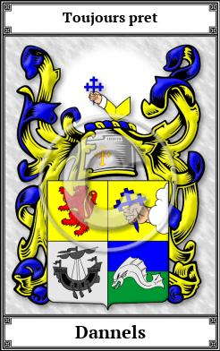 Dannels Family Crest Download (JPG) Book Plated - 600 DPI