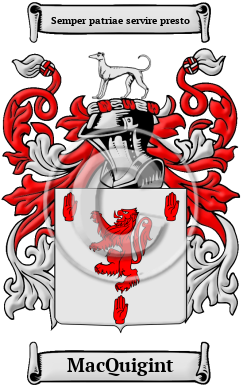 MacQuigint Family Crest/Coat of Arms