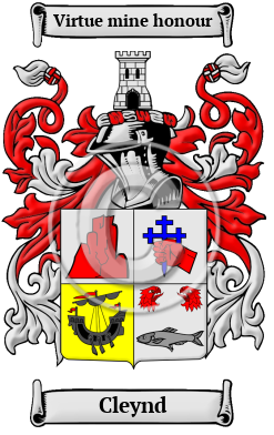 Cleynd Family Crest/Coat of Arms