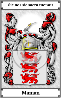 Maman Family Crest Download (JPG)  Book Plated - 150 DPI