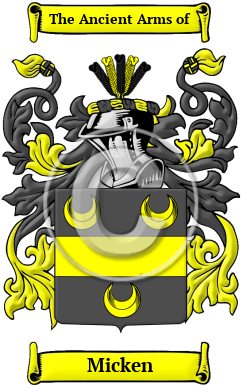 Micken Family Crest/Coat of Arms