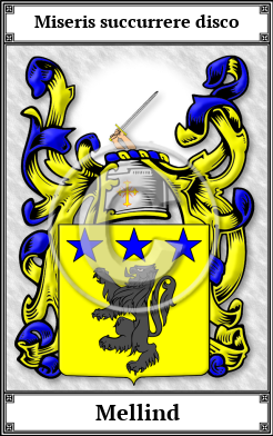 Mellind Family Crest Download (JPG) Book Plated - 600 DPI