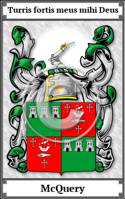 McQuery Family Crest Download (JPG)  Book Plated - 150 DPI