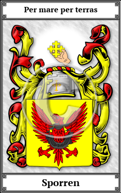 Sporren Family Crest Download (JPG) Book Plated - 600 DPI