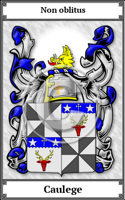 Caulege Family Crest Download (JPG) Book Plated - 300 DPI