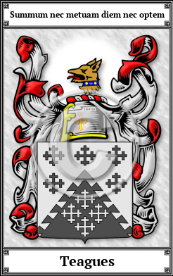 Teagues Family Crest Download (JPG)  Book Plated - 150 DPI