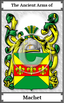 Machet Family Crest Download (JPG)  Book Plated - 150 DPI