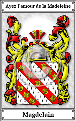 Magdelain Family Crest Download (JPG)  Book Plated - 150 DPI