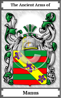 Manus Family Crest Download (JPG)  Book Plated - 150 DPI