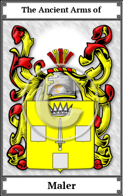 Maler Family Crest Download (JPG)  Book Plated - 150 DPI