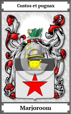 Marjoroom Family Crest Download (JPG)  Book Plated - 150 DPI