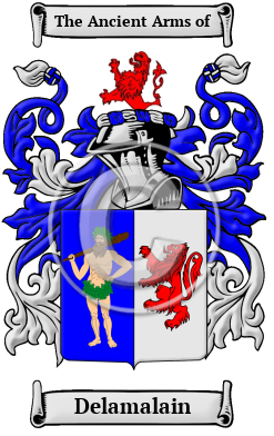 Delamalain Family Crest/Coat of Arms