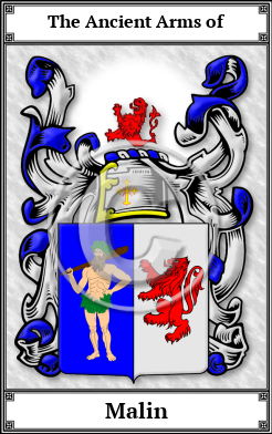 Malin Family Crest Download (JPG)  Book Plated - 150 DPI
