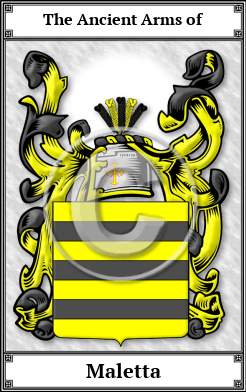 Maletta Family Crest Download (JPG) Book Plated - 600 DPI