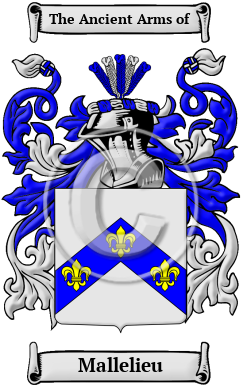 Mallelieu Family Crest/Coat of Arms
