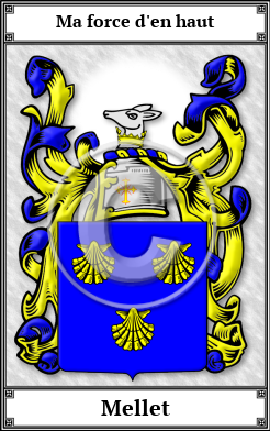 Mellet Family Crest Download (JPG) Book Plated - 600 DPI