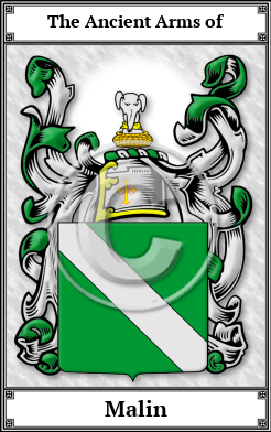 Malin Family Crest Download (JPG) Book Plated - 600 DPI