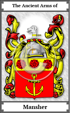 Mansher Family Crest Download (JPG) Book Plated - 600 DPI