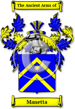 Manetta Family Crest Download (jpg) Legacy Series - 150 DPI