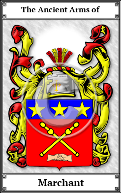 Marchant Family Crest Download (JPG) Book Plated - 600 DPI