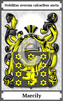 Marcily Family Crest Download (JPG)  Book Plated - 150 DPI