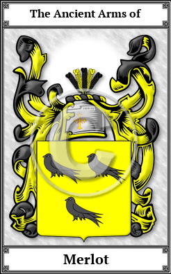 Merlot Family Crest Download (JPG)  Book Plated - 150 DPI